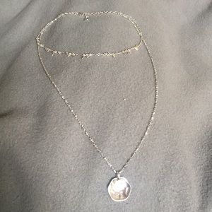 Double strand silver necklace